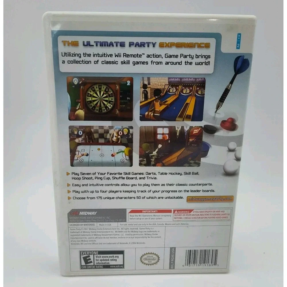 Game Party Nintendo Wii 2007- Item Includes Only As Pictured SEE BB15.1GA867